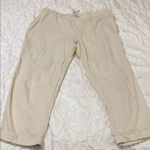 Cream linen pants